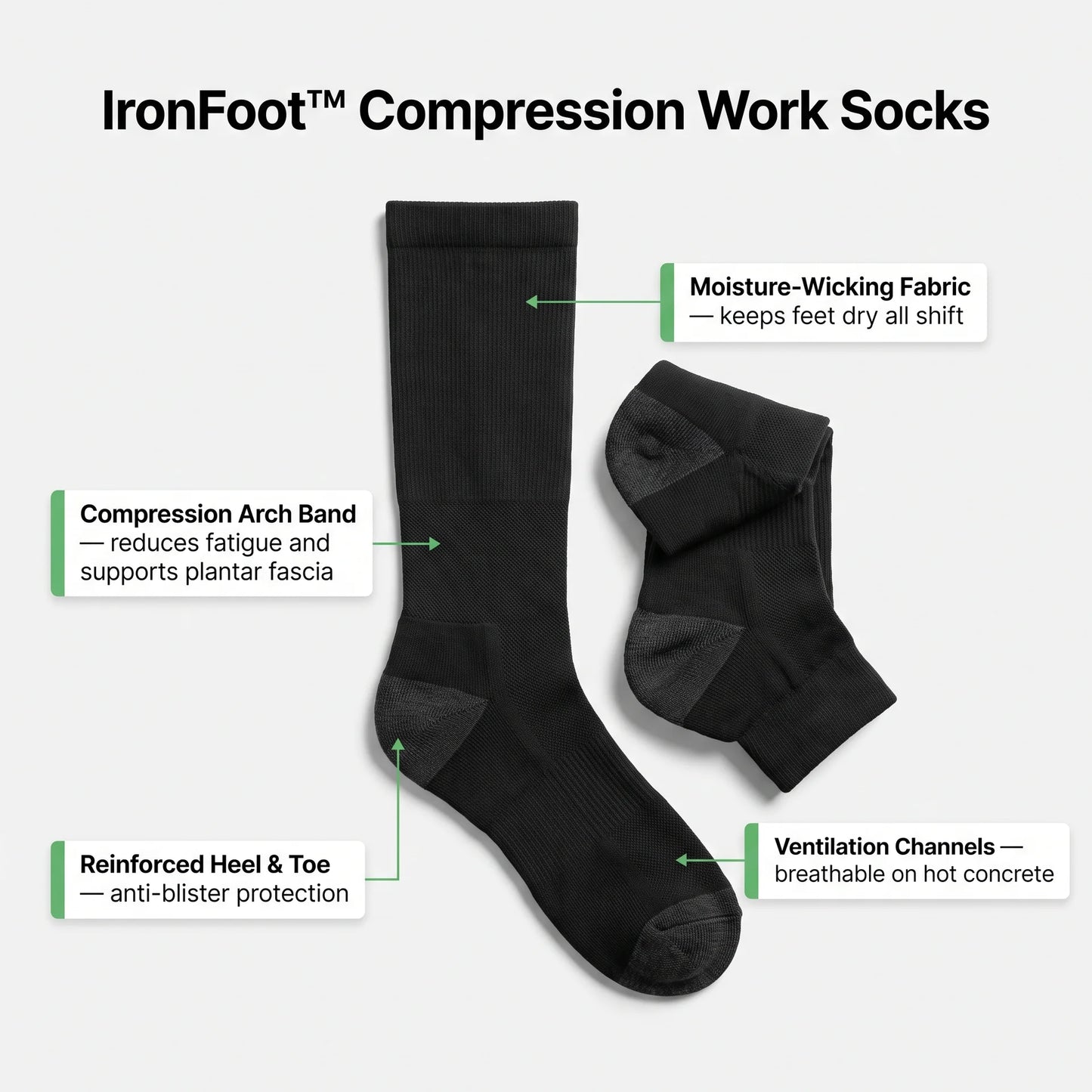 DryShift™ Anti-Sweat Work Socks