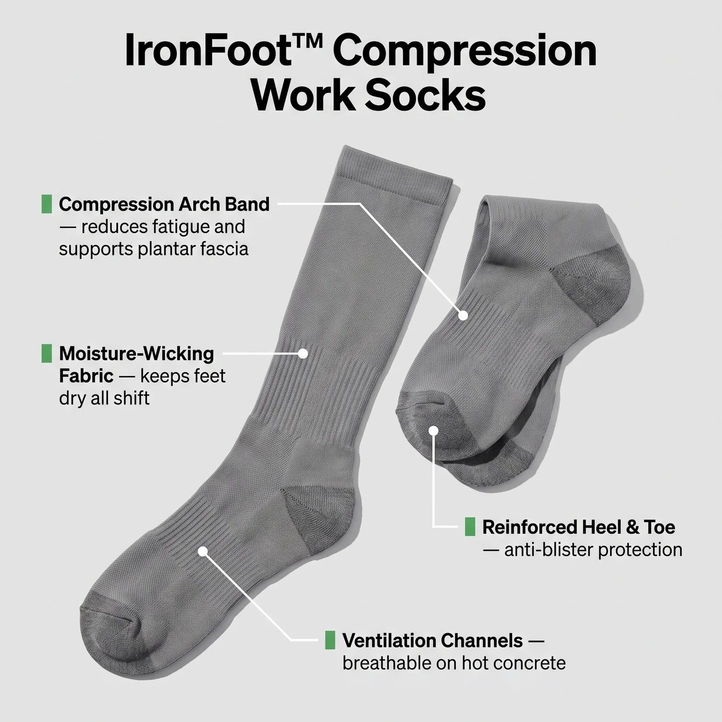 DryShift™ Anti-Sweat Work Socks
